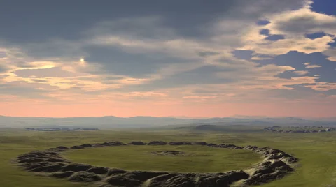 Clouds over the ruins of an ancient artifact Stock Footage 47794808