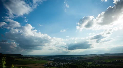 Clouds over rural landscape Video stock 40268520