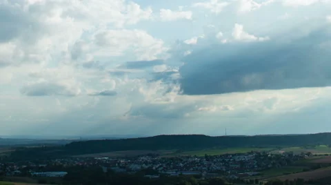 Clouds over rural landscape Stock Footage 40269242