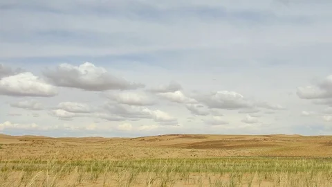 Clouds over the Sands Mongol Els, Mongolia. Full HD Stock Footage 70189209