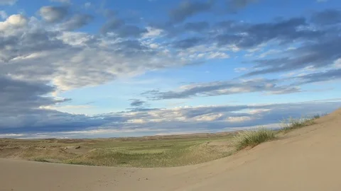 Clouds over the Sands Mongol Els, Mongolia. Full HD Video stock 70705618