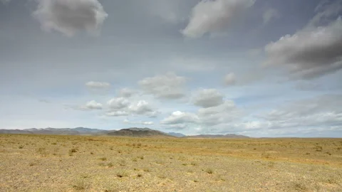 Clouds over the Sands Mongol Els, Mongolia. Full HD Stock Footage 93292998