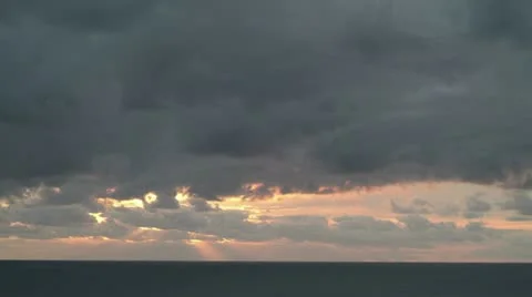 Clouds over sea time-lapse Stock Footage 12591974