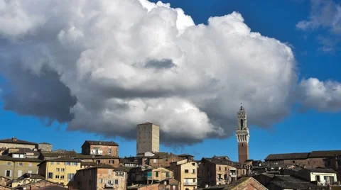 Clouds over Siena Time lapse Stock Footage 61488522