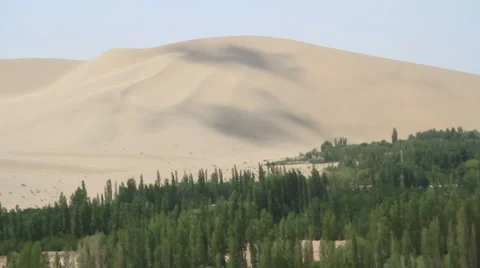 Clouds over the Silk Road in the Gobi Desert Stock Footage 4882853