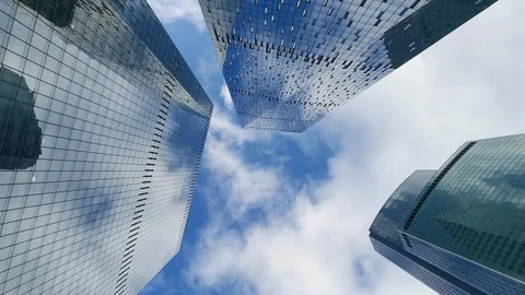 Clouds over skyscrapers Stock Footage 117222990