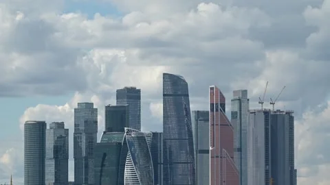 Clouds over skyscrapers Stock Footage 204091665
