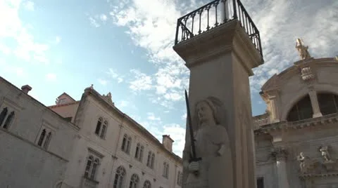 Clouds Over Statue - Timelapse Stock Footage 12057237