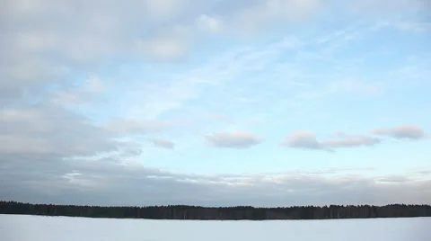 Clouds over the strip of forest Stock Footage 1808424