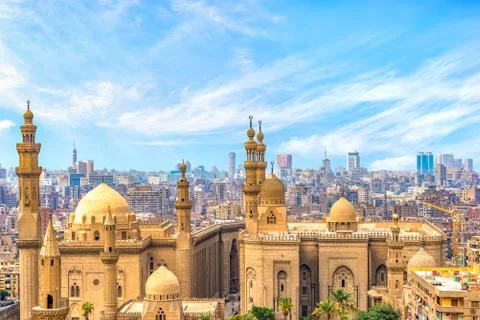 Clouds over Sultan Hassan Mosque Stock Photos