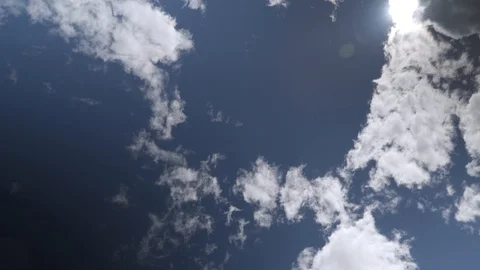 Clouds over the sun in the sky Video stock 92364663