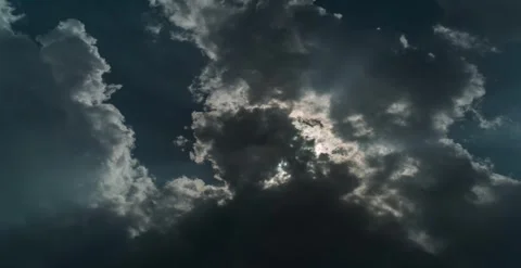 Clouds over sun, sun beam timelapse Stock Footage 247133711
