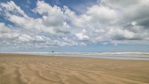 Clouds over sunny beach Time Lapse Stock Footage 102954974