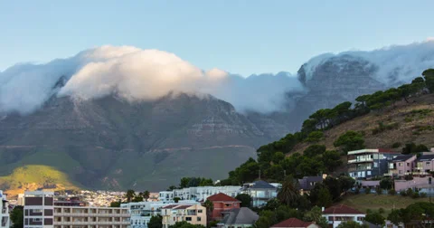 Clouds Over Table Mountain Cape Town 4K Stock Footage 38034410