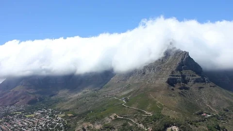 Clouds over the Table Mountain, Time lapse Stock Footage 86445188