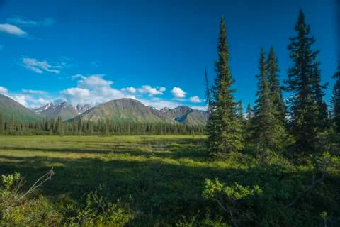 Clouds over the Talkeetna Range. Stock Photos