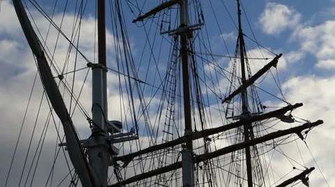 Clouds over tall ship 库存影片 36382395