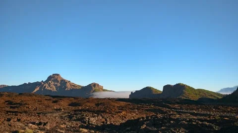 Clouds Over Tenerife Mountains Sunset to Stars 4K Timelapse Stock Footage 314264342