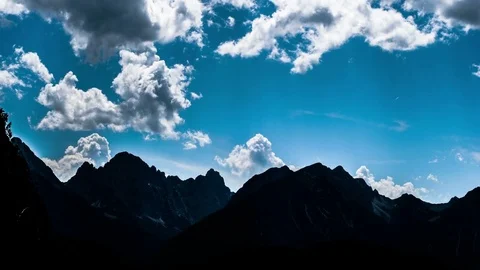 Clouds over the tops of the Alps - Timelapse Stock Footage 77645895