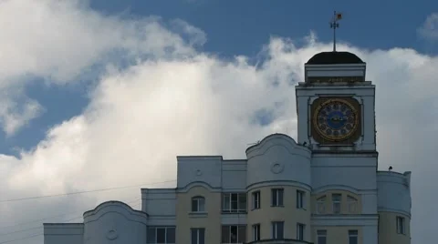 Clouds Over the Tower Clock Stock Footage 926940