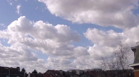 Clouds over town. Time Lapse Stock Footage 48660025