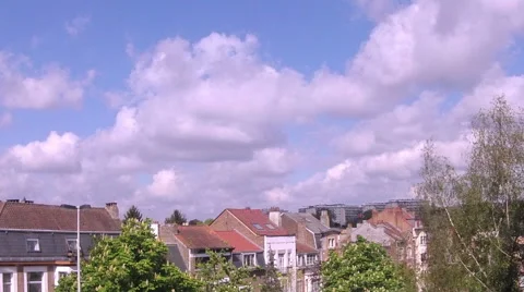 Clouds over town. Time Lapse Stock Footage 49686123