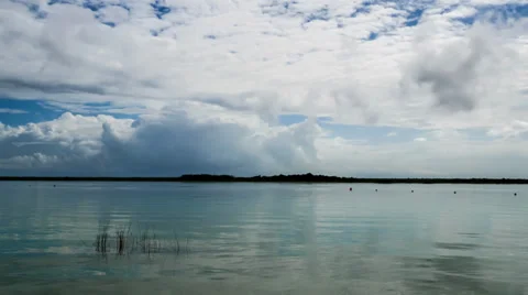 Clouds over tropical lagoon. Stock Footage 33987255