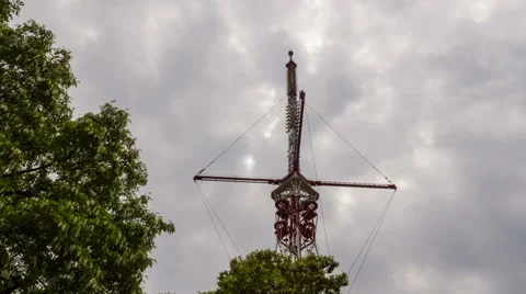 Clouds over the TV-tower Stock Footage 63612735