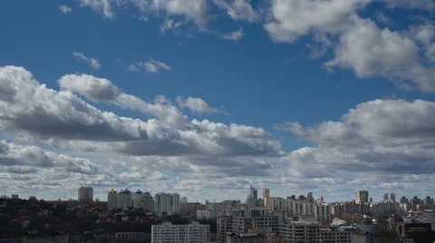 Clouds Over Urbanscape Time Lapse At 4K Stock Footage 49737028