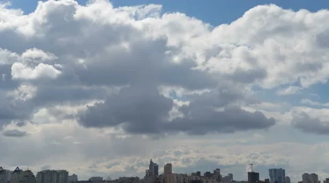 Clouds Over Urbanscape Time Lapse At 4K Stock Footage 49739137