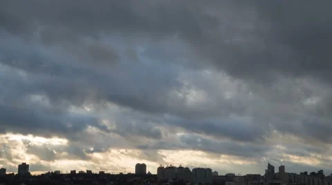 Clouds Over Urbanscape Time Lapse At 4K Stock Footage 49739569