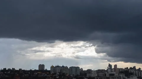 Clouds Over Urbanscape Time Lapse At 4K Stock Footage 49740889