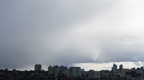 Clouds Over Urbanscape Time Lapse At 4K Stock Footage 49741214