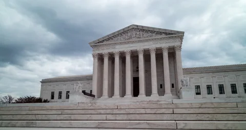 Clouds over U.S. Supreme Court Building - Washington, D.C - Panning Time-lapse Stock Footage