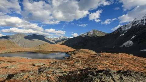 Clouds over in the Valley of the Seven Lakes, Altai Republic, Russia. Full HD Stock Footage 73714800