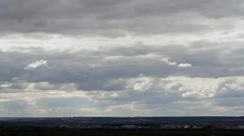 Clouds over the village Stock Footage 10947248