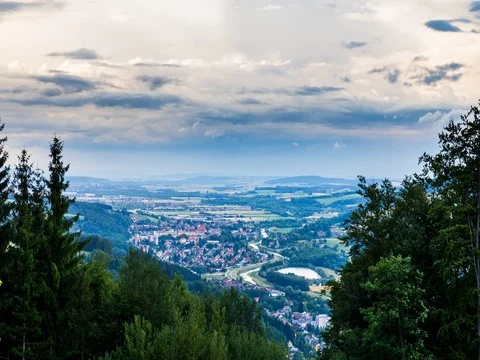 Clouds over village Stock Footage 77654350
