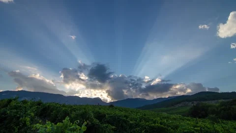 Clouds over the vineyard Stock Footage 138270468