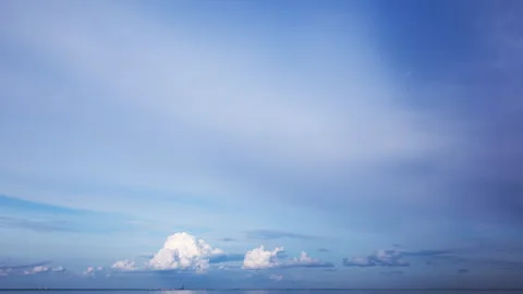Clouds over water and distant skyline vertical timelapse Stock Footage 330367737