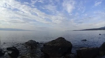 Clouds over water Stock Footage 85845586