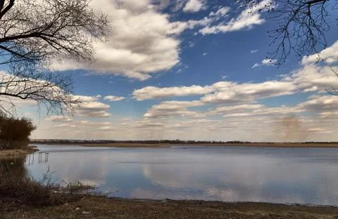 Clouds over water Foto stock