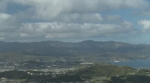 Clouds over Wellingtons south coast Stock Footage 10861693