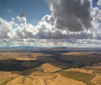 Clouds over wheatfields time lapse Stock Footage 21525675