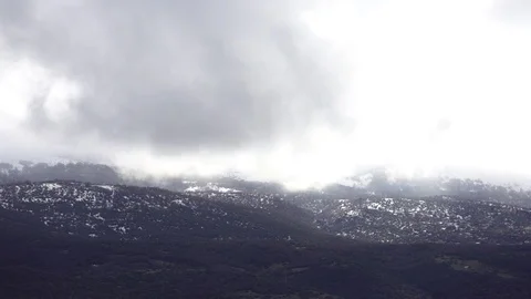 Clouds over winter mountains, Macedonia Stock Footage 86220084