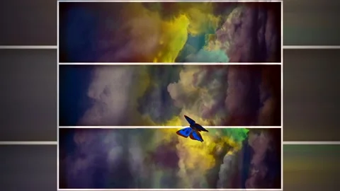 Clouds with overlapping rectangular layers Stock Footage 239440784