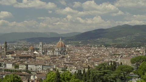 Clouds Passing Above the Heart of Florence 4K Stock Footage 76672599