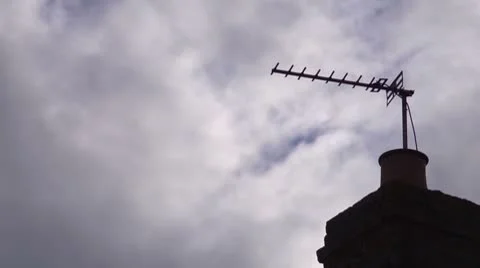 Clouds passing behind a TV aerial, time lapse, seamless loop Stock Footage 8836660