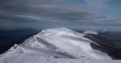Clouds Passing the Carpathian Mountain Ridge. Time Lapse Clip Stock Footage 71274611