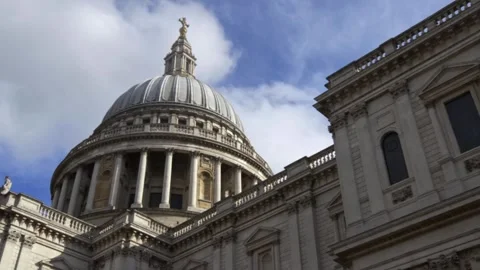 Clouds Passing The Dome of London's Iconic St Paul's Cathedral Stock Footage 277339833