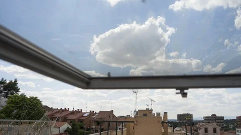 Clouds passing at great speed. Blue sky. Time-lapse video Stock Footage 91889170